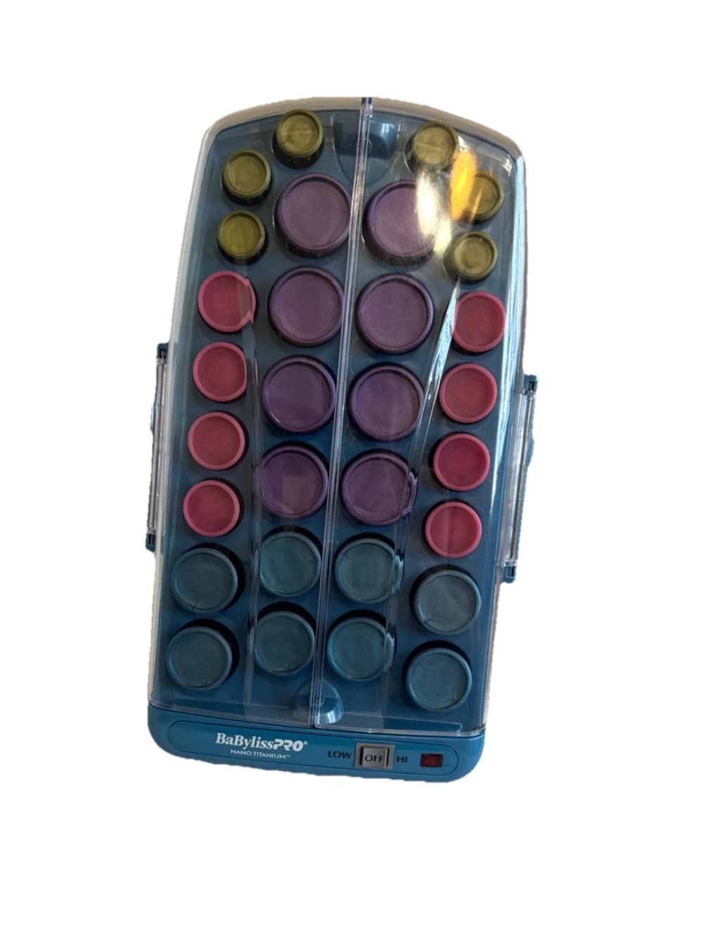 BaByliss Blue Nano Titanium Heated Roller Set with Multicolor Rollers